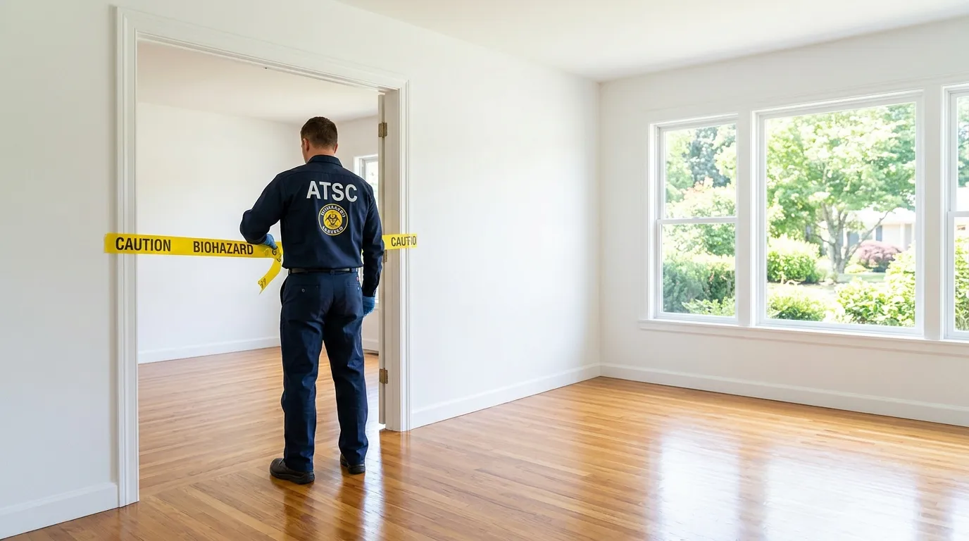 Certified biohazard cleanup crew performing Decomposition Cleanup in Bay Shore